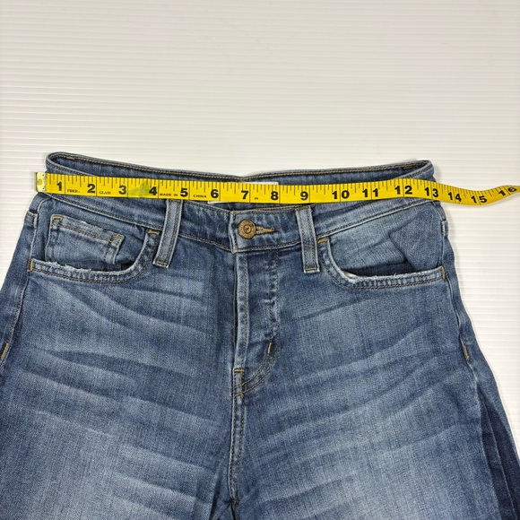 Flying Monkey Two-Tone Blue Flare Raw Hem Button Fly Jeans Sz25 - Picture 6 of 9